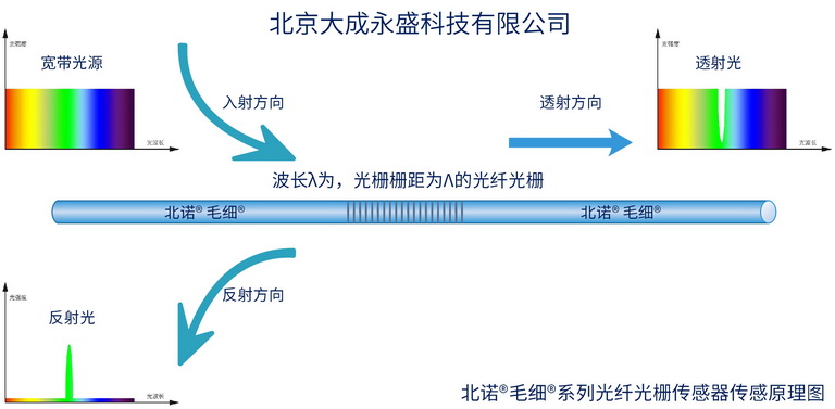 北诺®毛细®系列无缝钢管光纤光栅传感器波长传输原理图